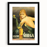 Vintage Strega Poster: Retro Liqueur Advertising Wall Art