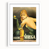 Vintage Strega Poster: Retro Liqueur Advertising Wall Art