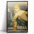 Vintage Strega Poster: Retro Liqueur Advertising Wall Art