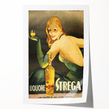 Vintage Strega Poster: Retro Liqueur Advertising Wall Art
