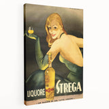 Vintage Strega Poster: Retro Liqueur Advertising Wall Art