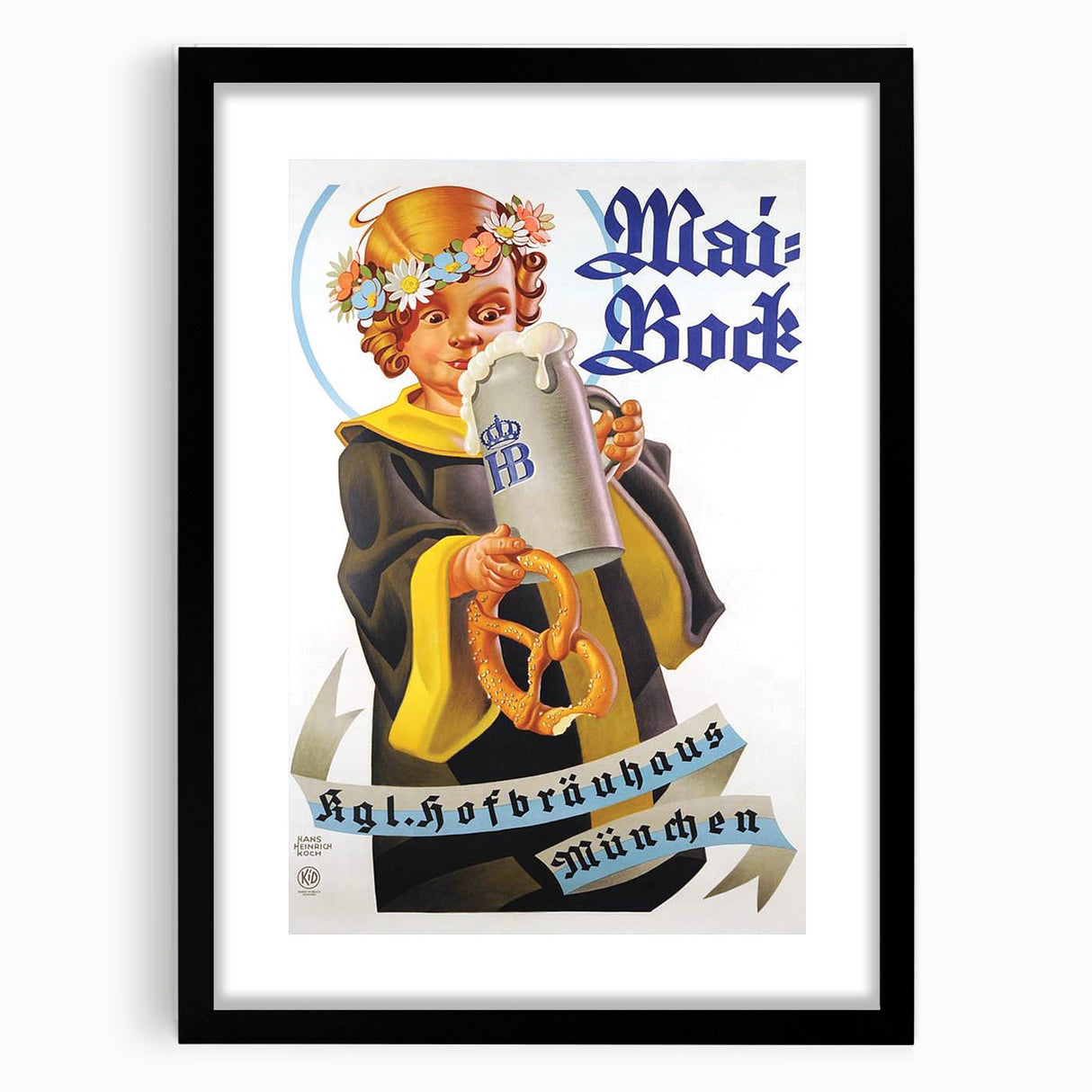 Vintage Mai-Bock Poster: Retro Beer Advertising Wall Art