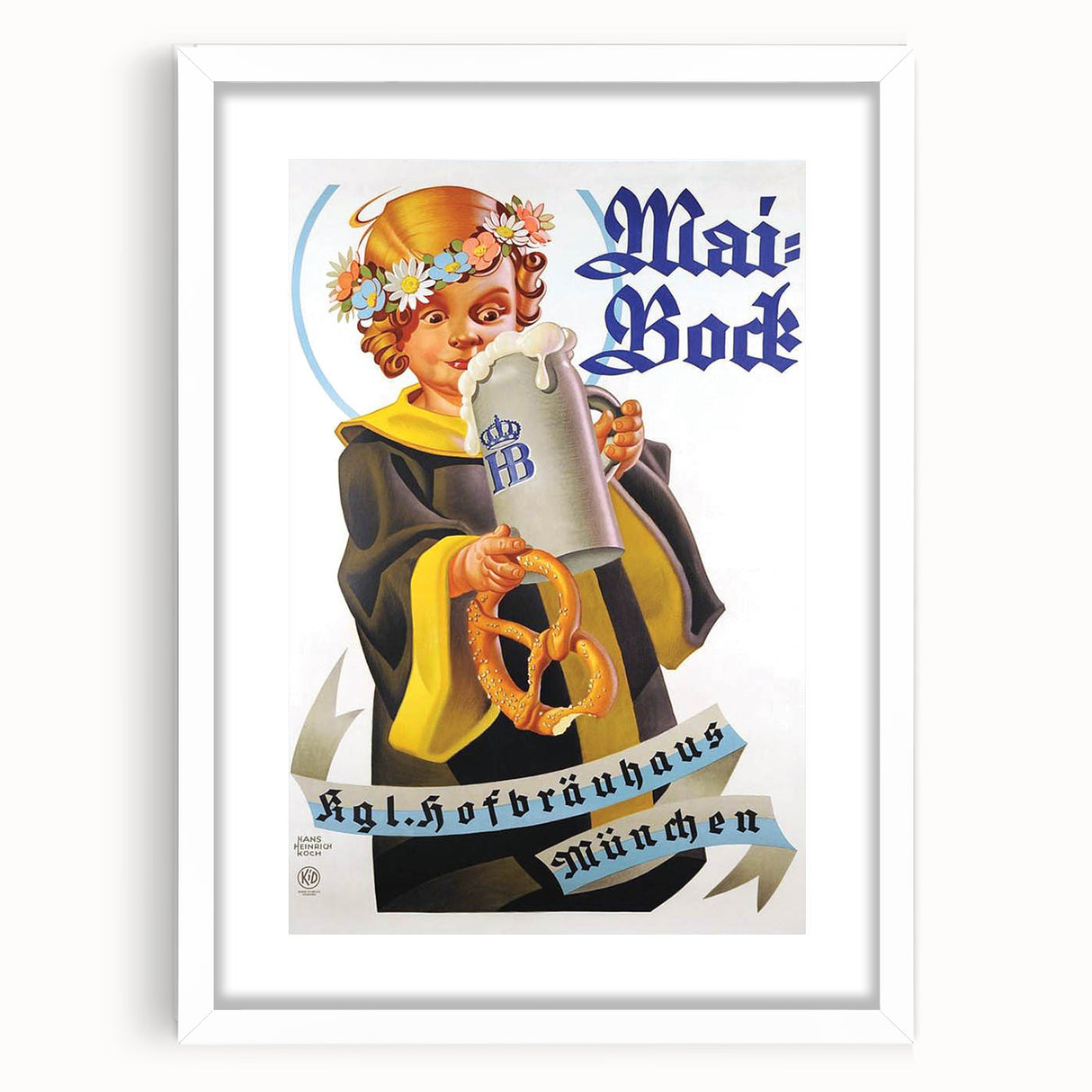 Vintage Mai-Bock Poster: Retro Beer Advertising Wall Art