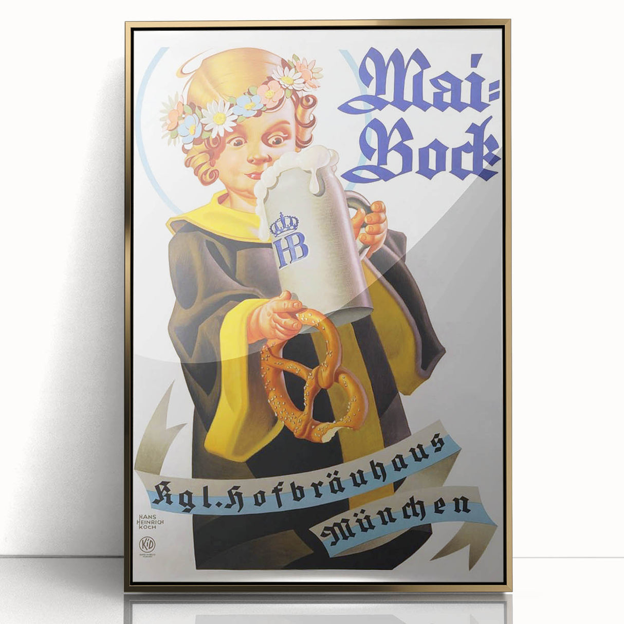 Vintage Mai-Bock Poster: Retro Beer Advertising Wall Art