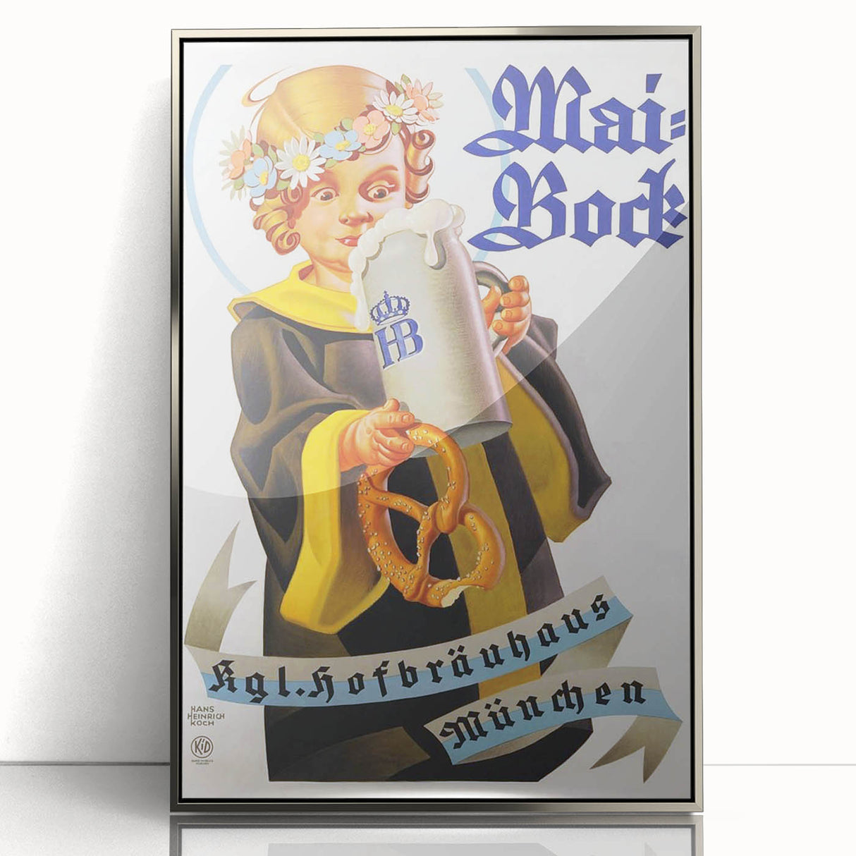 Vintage Mai-Bock Poster: Retro Beer Advertising Wall Art
