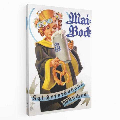 Vintage Mai-Bock Poster: Retro Beer Advertising Wall Art