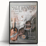 Vintage Malt Rainier Poster: Retro Advertising Wall Art