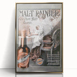 Vintage Malt Rainier Poster: Retro Advertising Wall Art