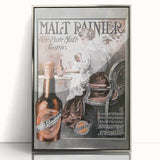 Vintage Malt Rainier Poster: Retro Advertising Wall Art