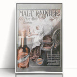 Vintage Malt Rainier Poster: Retro Advertising Wall Art