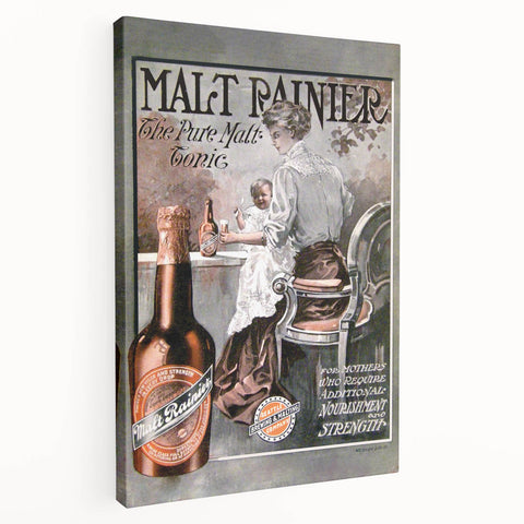 Vintage Malt Rainier Poster: Retro Advertising Wall Art