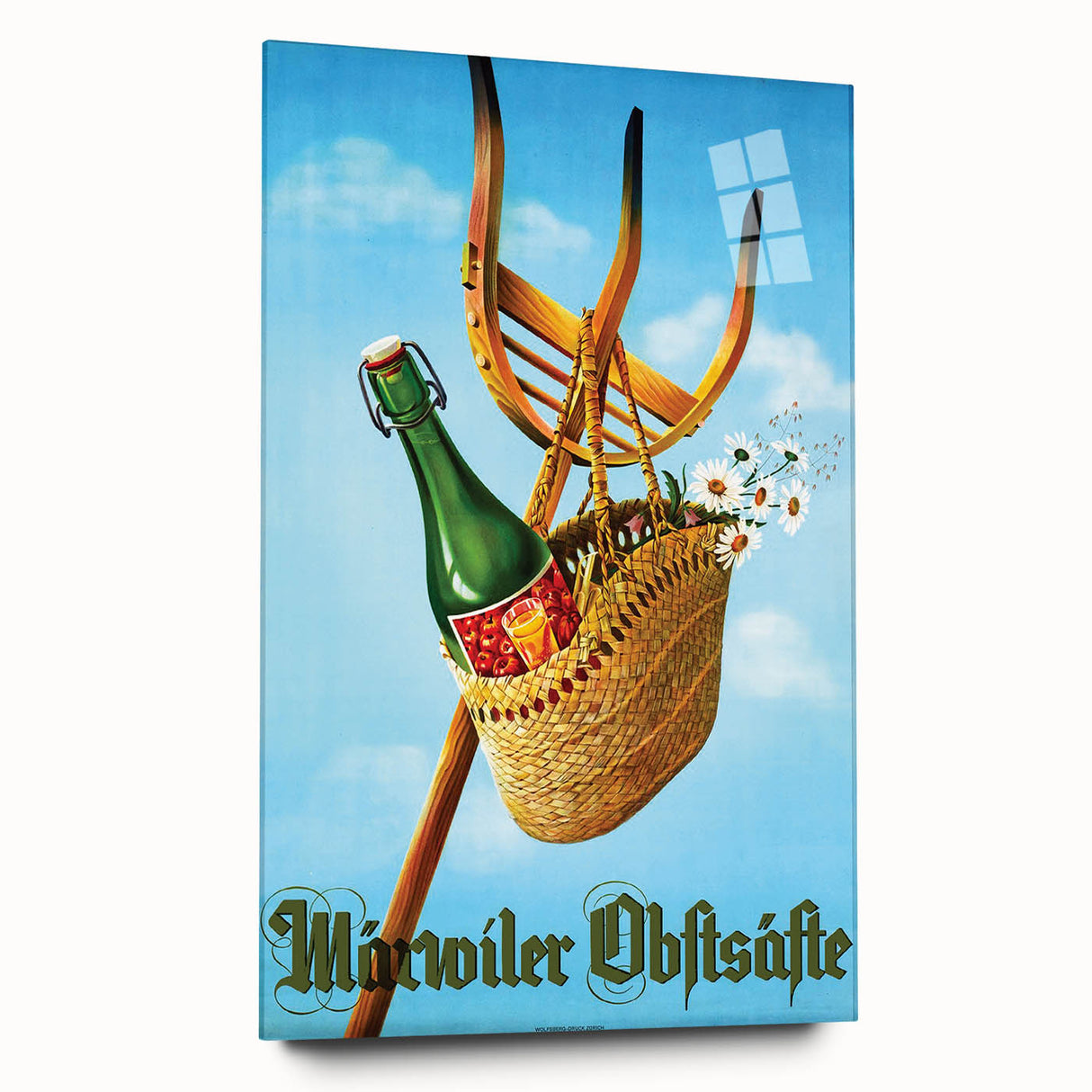 Vintage Märvoiler Obstsäfte Poster: Retro Beverage Advertising Art