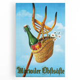 Vintage Märvoiler Obstsäfte Poster: Retro Beverage Advertising Art