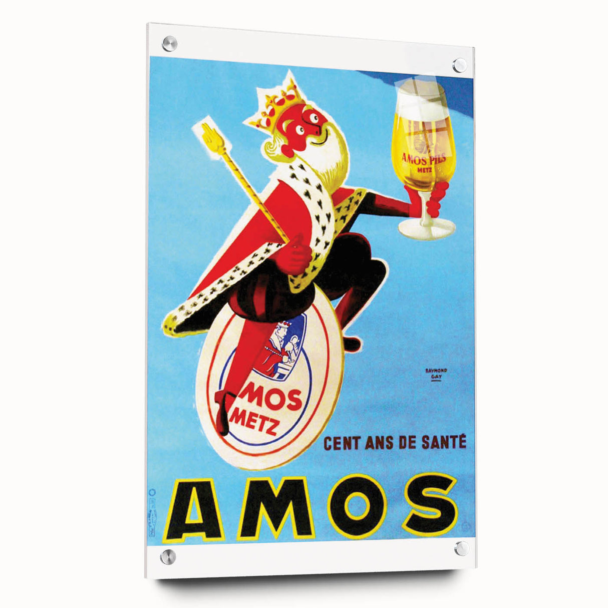 AMOS Pils Beer Poster: Retro King Advertising Wall Art
