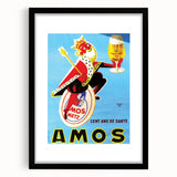 AMOS Pils Beer Poster: Retro King Advertising Wall Art