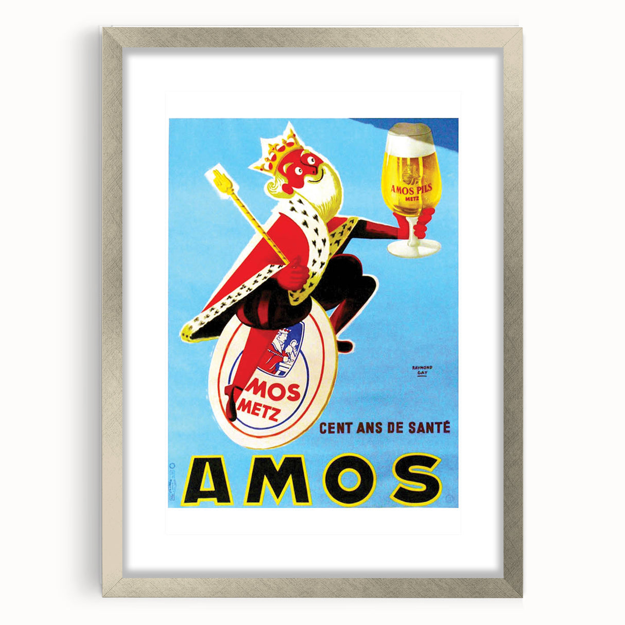 AMOS Pils Beer Poster: Retro King Advertising Wall Art