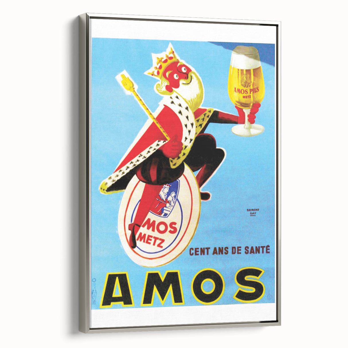 AMOS Pils Beer Poster: Retro King Advertising Wall Art