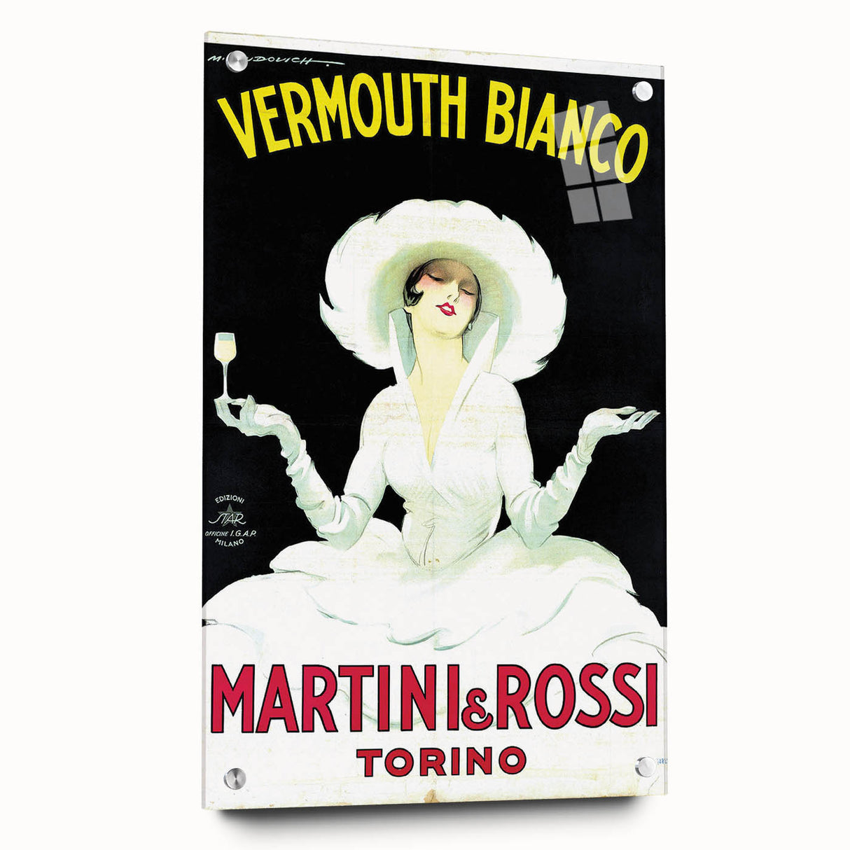 Vintage Martini Vermouth Bianco Poster: Retro Advertising Wall Art