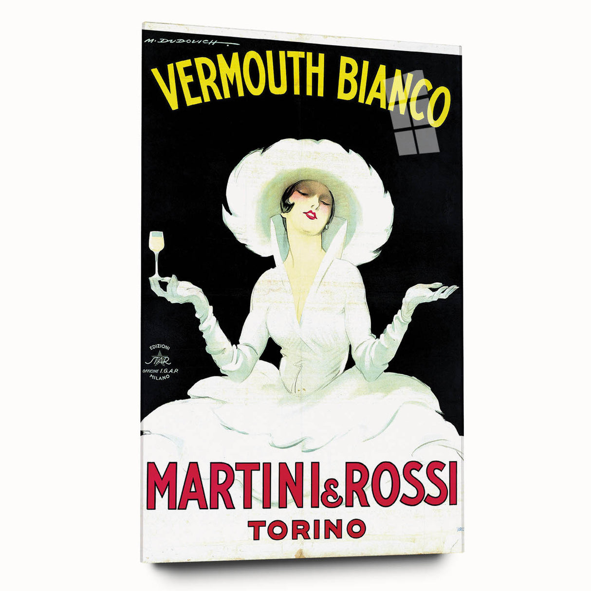 Vintage Martini Vermouth Bianco Poster: Retro Advertising Wall Art