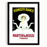 Vintage Martini Vermouth Bianco Poster: Retro Advertising Wall Art