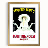 Vintage Martini Vermouth Bianco Poster: Retro Advertising Wall Art