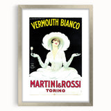 Vintage Martini Vermouth Bianco Poster: Retro Advertising Wall Art