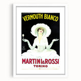 Vintage Martini Vermouth Bianco Poster: Retro Advertising Wall Art