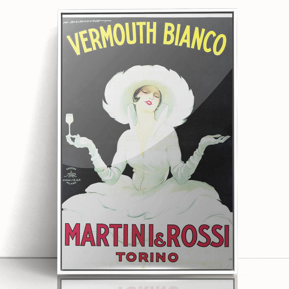 Vintage Martini Vermouth Bianco Poster: Retro Advertising Wall Art