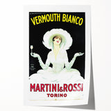 Vintage Martini Vermouth Bianco Poster: Retro Advertising Wall Art