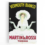 Vintage Martini Vermouth Bianco Poster: Retro Advertising Wall Art