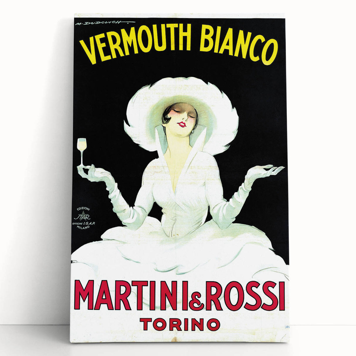 Vintage Martini Vermouth Bianco Poster: Retro Advertising Wall Art
