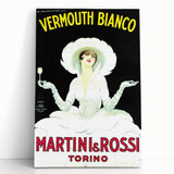 Vintage Martini Vermouth Bianco Poster: Retro Advertising Wall Art