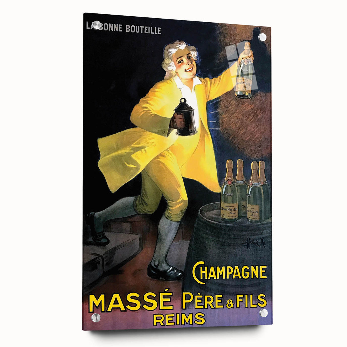Vintage Champagne Massé Père & Fils Poster: Retro Advertising Art
