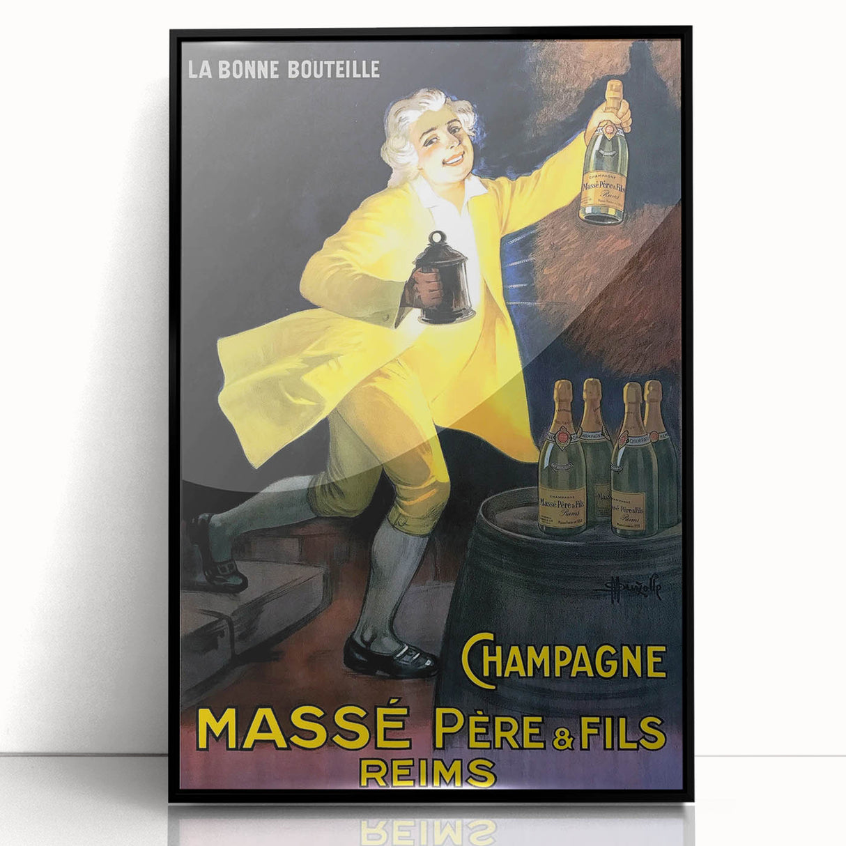 Vintage Champagne Massé Père & Fils Poster: Retro Advertising Art