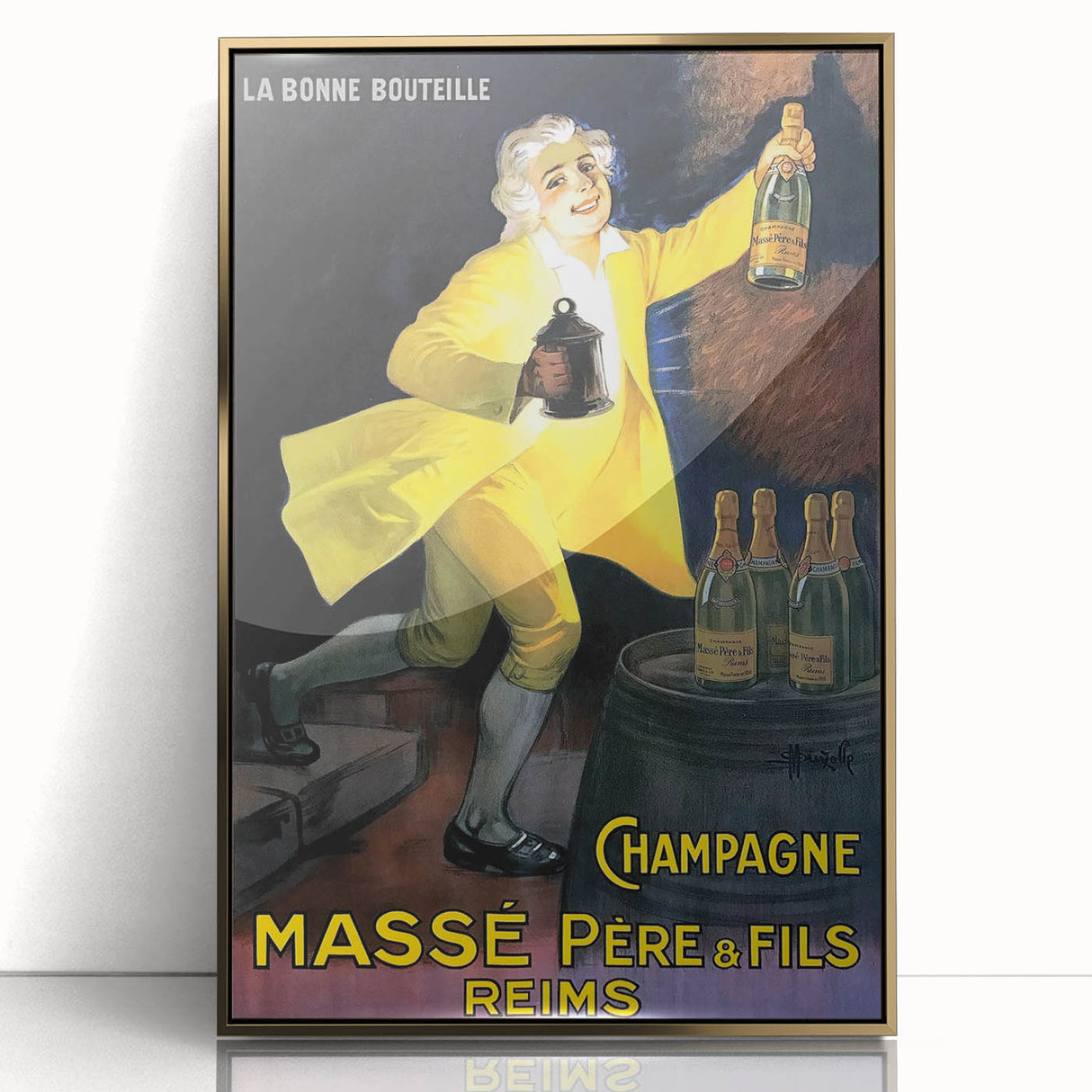 Vintage Champagne Massé Père & Fils Poster: Retro Advertising Art