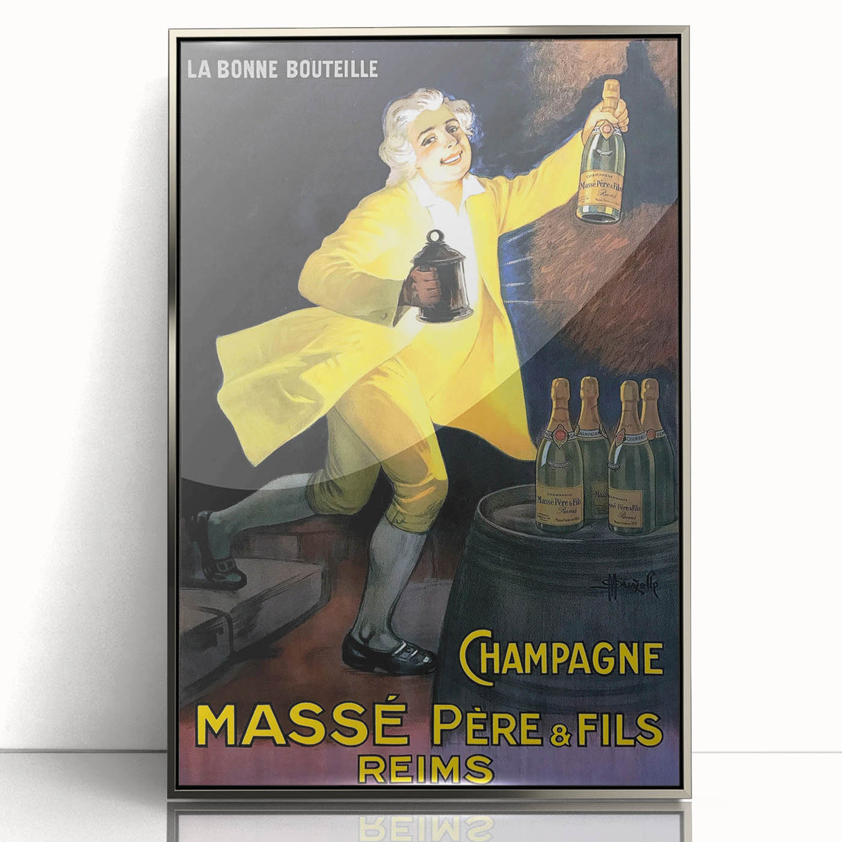 Vintage Champagne Massé Père & Fils Poster: Retro Advertising Art