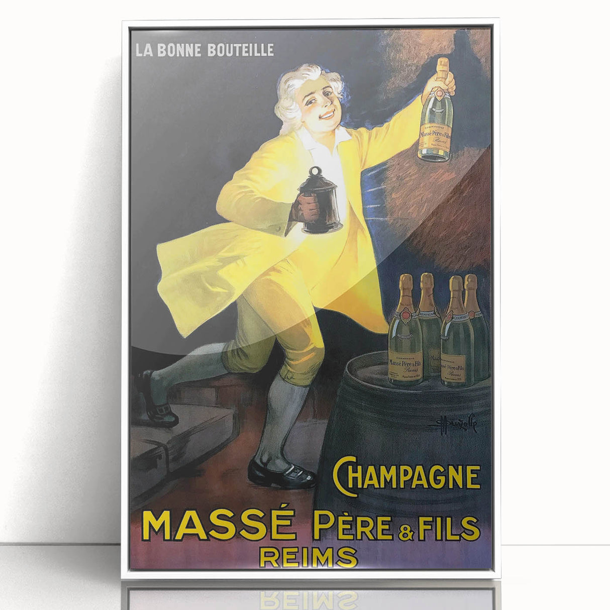 Vintage Champagne Massé Père & Fils Poster: Retro Advertising Art