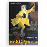 Vintage Champagne Massé Père & Fils Poster: Retro Advertising Art
