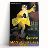 Vintage Champagne Massé Père & Fils Poster: Retro Advertising Art