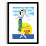 Amstel Bier Vintage Poster: Retro Beer Advertisement Wall Art