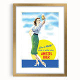 Amstel Bier Vintage Poster: Retro Beer Advertisement Wall Art