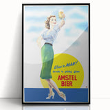 Amstel Bier Vintage Poster: Retro Beer Advertisement Wall Art