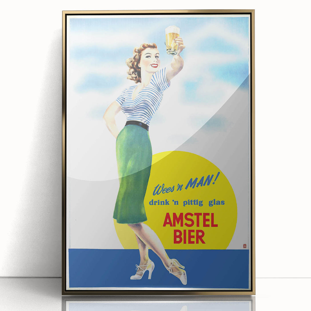 Amstel Bier Vintage Poster: Retro Beer Advertisement Wall Art