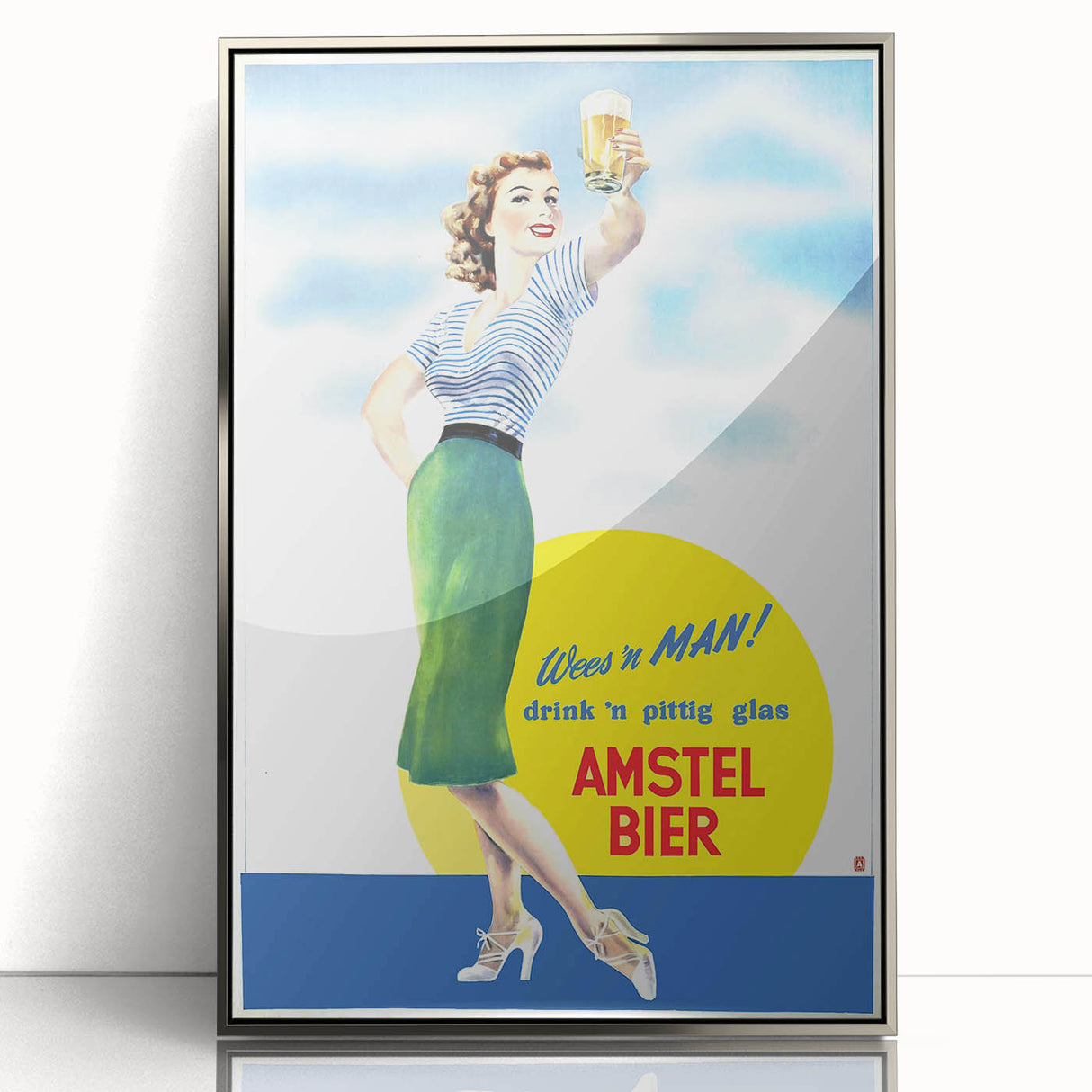 Amstel Bier Vintage Poster: Retro Beer Advertisement Wall Art