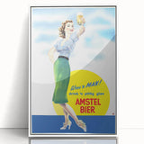 Amstel Bier Vintage Poster: Retro Beer Advertisement Wall Art