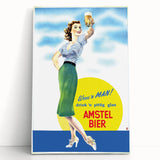 Amstel Bier Vintage Poster: Retro Beer Advertisement Wall Art