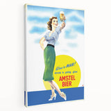 Amstel Bier Vintage Poster: Retro Beer Advertisement Wall Art