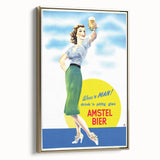 Amstel Bier Vintage Poster: Retro Beer Advertisement Wall Art