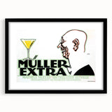 Vintage Müller Extra Champagne Ad – Retro German Poster Wall Art