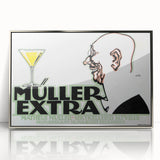 Vintage Müller Extra Champagne Ad – Retro German Poster Wall Art